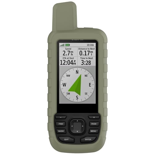 CZhkg Silikon Hülle Kompatibel mit Garmin GPS Map 66S/ 66ST Case, Navigator Protective Case, Anti-Scratch Wear Resistant Cover Water Proof Protective Cover für Garmin GPS Map 669S/ SR (Grün) von CZhkg