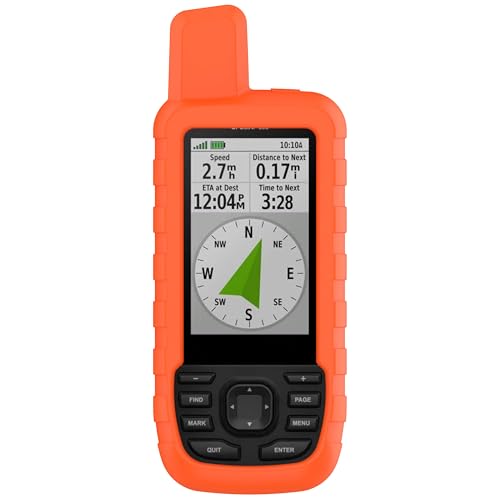 CZhkg Silikon Hülle Kompatibel mit Garmin GPS Map 66S/ 66ST Case, Navigator Protective Case, Anti-Scratch Wear Resistant Cover Water Proof Protective Cover für Garmin GPS Map 669S/ SR (orange) von CZhkg