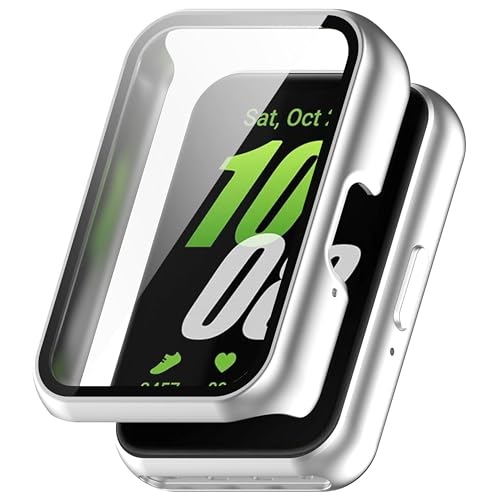 CZhkg TPU Hülle für Galaxy Fit 3 (SM-R390) Cover, TPU Schutzhülle Ultradünne Kratzfest Gehärteter Film Case Abdeckung Cover Tasche Uhrengehäuse für Galaxy Fit 3 (SM-R390) Watch (Silber) von CZhkg