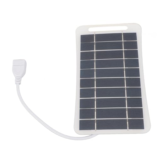 5 V 5W USB Solar Panel Ladegerät, Professionelle Hocheffiziente Monokristalline Silizium -Solarpanel, Tragbares Handheld Solar Panel Ladegerät für Campingreisen Im Freien (Weiß) von CaCaCook