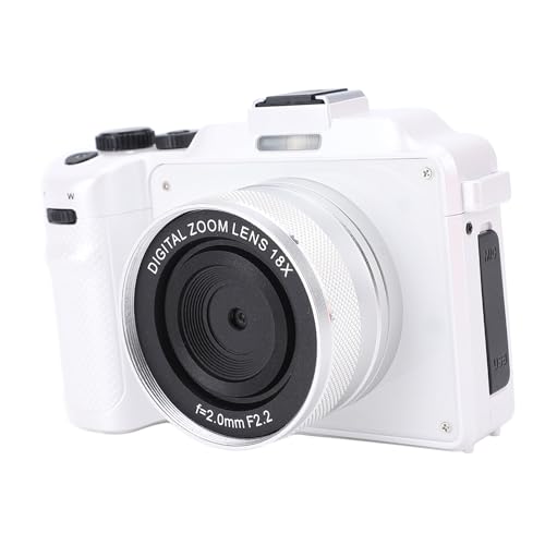 64MP 4K Digitalkamera mit Vorderem und Hinterem Objektiv, 3 -Zoll -Farbbildschirm für die Kamera der Schüler, Tragbare Kompakte Webcam für Live -Streaming, Autofokus, Anti -Shake von CaCaCook