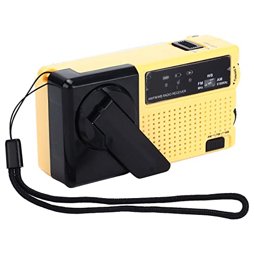 Handkurbel-Taschenlampenradio, tragbares Mini-FM/AM-Wetterradio mit LED-Taschenlampe, gelb Handkurbel-Taschenlampenradio, tragbares Mini-FM/AM-Wetterradio mit LED-Taschenlampe, gelb von CaCaCook