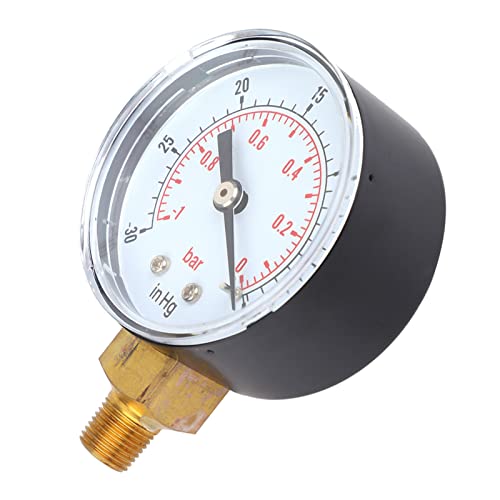 Luft-Vakuum-Messgerät, Vakuum-Messgerät, -1-0 Bar ​​-30-0 Zoll Hg, 50 Mm, 1/8 BSPT, Bodenanschluss für Luft, Wasser, Öl von CaCaCook