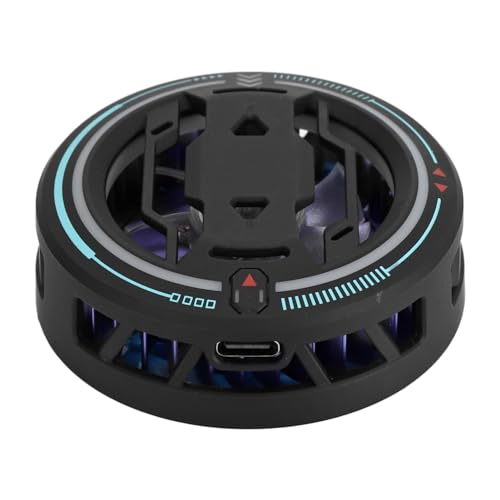 Mobilfunkkühler Magnetischer Halbleiter -Mobilfunkkühler mit Licht für das Spielen von Spielen und 3 Geschwindigkeiten (Schwarz) von CaCaCook