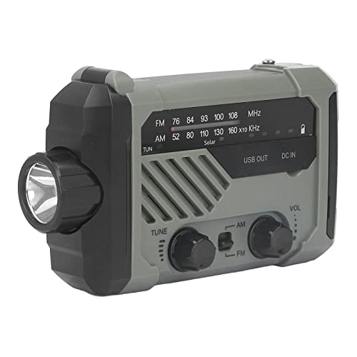 Solar Radio,multifunktionale Notrettungs-Taschenlampe,Solarbetriebene Handkurbelfunk mit 2000mAh Wiederaufladbare Batterie,LED Taschenlampe für Camping, Reisen von CaCaCook