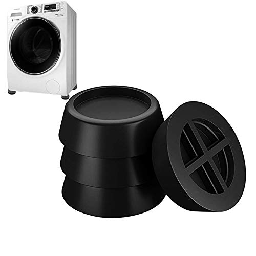 4 Stück Waschmaschinenunterlage Schwingungsdämpfer, Universal Rutschfeste und Geräuschreduzierende Waschmaschinenfüße,Wird in Waschmaschinen, Trocknern, Möbeln und Kühlschränken Verwendet (Black) von CaOJing
