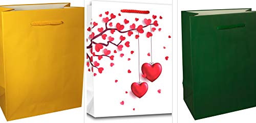 3 Stück Geschenktaschen DIN A5 Geschenkbeutel 18x23x10 cm Geschenktüten Glanz-Papier 160g/m2 Geschenkverpackung (Set 31) von CaPiSo