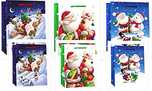 CaPiSo 6er Set Geschenktüten Glanzpapier Weihnachten 3x Midi + 3x Large Set 03 von CaPiSo