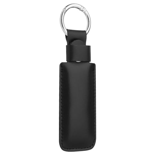 CaSZLUTION Mikrofaser-Leder-Schutzhülle für USB-Stick, Anti-Verlust, Schutzhülle mit Schlüsselanhänger, kleine tragbare Aufbewahrungstasche für USB-Flash-Laufwerk (1 Stück, schwarz) von CaSZLUTION