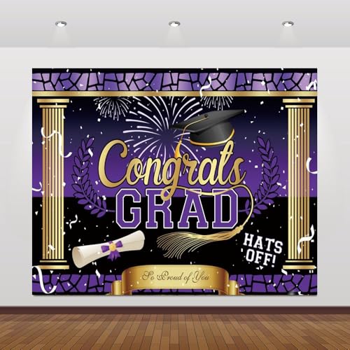 Hintergrund für Abschlussfeier, Congrats Grad, Vinyl, Violett, Gold, Glitzer, Feuerwerk 2025, Abschlussfeier, Abschlussball, Party, Fotoshooting, Hintergrund, Glückwünsche, Abschlussfeier, Zeremonie Hintergrund für Abschlussfeier, Congrats Grad, Vinyl, Violett, Gold, Glitzer, Feuerwerk 2025, Abschlussfeier, Abschlussball, Party, Fotoshooting, Hintergrund, Glückwünsche, Abschlussfeier, Zeremonie von Caaerttply
