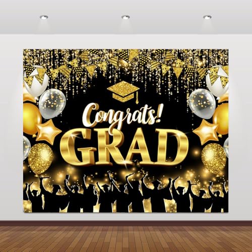 Hintergrund für Fotoshootings, 3 x 2,4 m, Vinyl, Schwarz / Gold, Glitzer, Ballon, Abschlussfeier, Klasse 2025, Fotografie, Foto-Hintergrund, Dekorationen, Fotoautomaten-Requisiten Hintergrund für Fotoshootings, 3 x 2,4 m, Vinyl, Schwarz / Gold, Glitzer, Ballon, Abschlussfeier, Klasse 2025, Fotografie, Foto-Hintergrund, Dekorationen, Fotoautomaten-Requisiten von Caaerttply