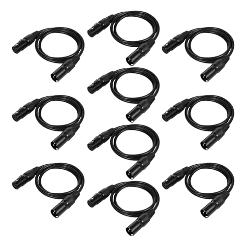 CaalLogt DMX512 Kabel, DMX512 Signalkabel, 1 m & 2 m, 3-poliger XLR-Stecker auf Buchse, Bühnenlicht-Signalkabel, Mikrofon, XLR-Kabel für Party, DJ, Club, Disco, Bühnenbeleuchtung, Steuerung CaalLogt DMX512 Kabel, DMX512 Signalkabel, 1 m & 2 m, 3-poliger XLR-Stecker auf Buchse, Bühnenlicht-Signalkabel, Mikrofon, XLR-Kabel für Party, DJ, Club, Disco, Bühnenbeleuchtung, Steuerung von CaalLogt