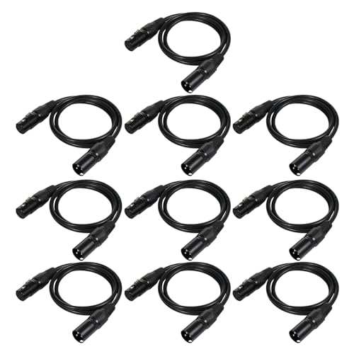 CaalLogt DMX512 Kabel, DMX512 Signalkabel, 1 m & 2 m, 3-poliger XLR-Stecker auf Buchse, Bühnenlicht-Signalkabel, Mikrofon, XLR-Kabel für Party, DJ, Club, Disco, Bühnenbeleuchtung, Steuerung CaalLogt DMX512 Kabel, DMX512 Signalkabel, 1 m & 2 m, 3-poliger XLR-Stecker auf Buchse, Bühnenlicht-Signalkabel, Mikrofon, XLR-Kabel für Party, DJ, Club, Disco, Bühnenbeleuchtung, Steuerung von CaalLogt