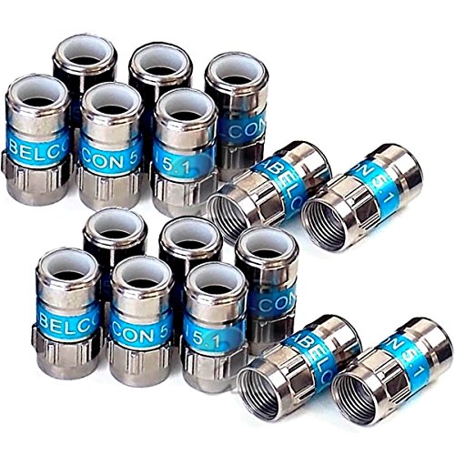 16 Stück Cabelcon F-56 5.1 Self Install F-Kompressionsstecker blau RG6 / 7 mm NiTin von Cabelcon