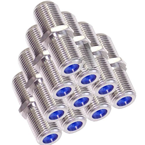 10 Stück Original Cabelcon F-Verbinder Buchse/Buchse F-81-HQ-1 NiTin von Cabelcon