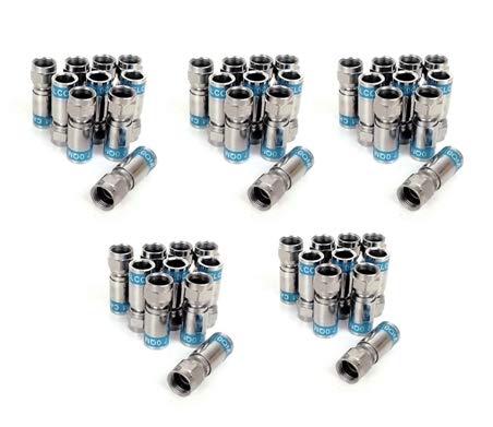 Cabelcon 50 x F-56 CX3 7.0 QM Quick Mount Stecker für RG6 (7 mm) Kabel, WASSERDICHT! von Cabelcon