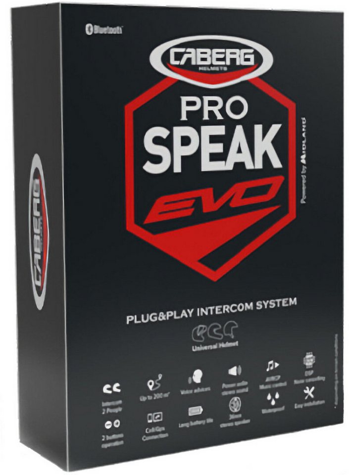Caberg Pro Speak Evo Bluetooth Kommunikationssystem Einzelset Headset (Wasserdicht Bluetooth) von Caberg