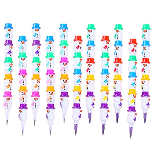 20Pcs Schneemann Bleistifte Multi Punkt Stapelbar Push Bleistift Sortiment für Weihnachten Party Favor Karneval Goody Bag Kleine Klassenzimmer Belohnungen Pinata Füllstoffe von Cabilock