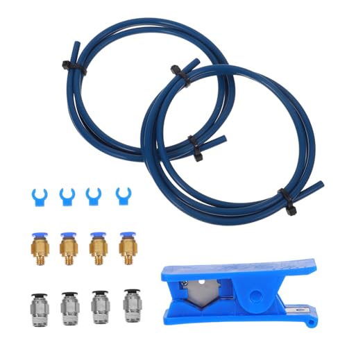 Cabilock 1 Set Druckerrohrverbinder Armaturen Gerade Teile 3D Pneumatische Rohrverbinder Zubehör Rohre Polytetrafluorethylen Filamentverbinder von Cabilock