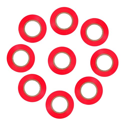 Cabilock 10 Stück Isolierende Wasserdichte Klebeband Schwarzes Isolierband Schwarzes Klebeband Stark Isolierband Rot Isolierung Vinyl Farbig Elektriker Band Outdoor -elektroband Pvc Rot von Cabilock