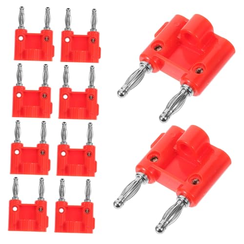 Cabilock 10 Stücke Abs Dual Banana Stecker Roten Stecker Kupfer Dual Banana Stecker Lautsprecher Kabel Stecker von Cabilock