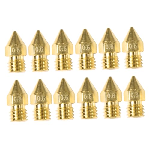 Cabilock 12 Stück 3D -Druckdüse Messing Düse Extruder Düse Messingdüse für 3D-Drucker Extruderdüse aus Messing Zubehör für 3D-Drucker 3D-Druckerdüse Golden von Cabilock