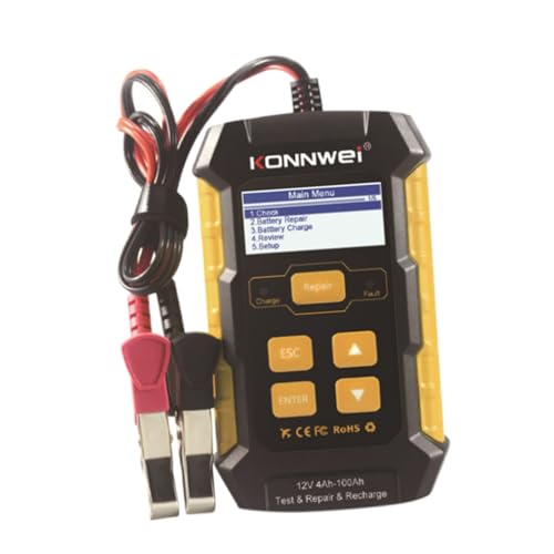 Cabilock 12V Portable Batterieprüfgerät Für Autos Digitaler Batterieanalysator Mit Ladefunktion Und Unterstützung Für Fahrzeuge Einfach Zu Bedienen von Cabilock