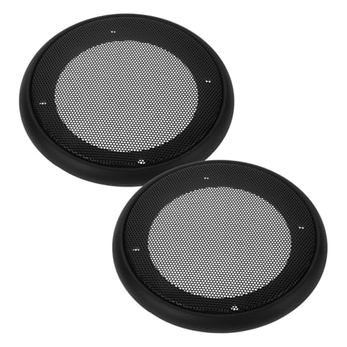 Cabilock 2 Stück 4 Car-Audio-Gitter Abdeckung Holzkohle Universal- Bass Schlüssel Auto-Subwoofer-Grill Subwoofer-Netz Lautsprecher-Schallwände Sprecher Grill Plastik Black von Cabilock