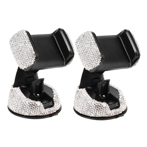 Cabilock 2 Stück Auto Handyhalter Auto Bling Zubehör Innenraum Auto Handy Saugnapf Ständer Handyhalter Für Ihr Auto Zubehör Für Ihr Auto Glitzer Handyhalter Fürs Auto Strasssteine von Cabilock