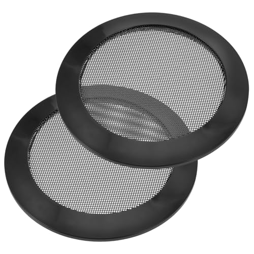 Cabilock 2 Stück Lautsprechergitter Schutz Auto entlüften bewachen Grills Zubehör für Subwoofer Metallnetzlautsprecher Grill Car-Audio-Subwoofer-Gitter Lautsprechergehäuse Eisen Schwarz von Cabilock