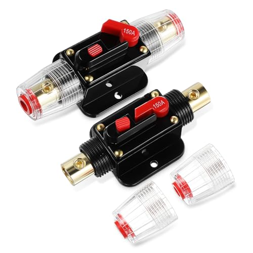 Cabilock 2Stücke Inline Leistungsschalter Manuell Zurücksetzbar Sicherungshalter Für Auto Audiosysteme Überlastschutz Für Wechselrichter Und Marineboote von Cabilock