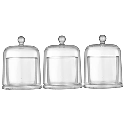 Cabilock 3 Sätze Glas Abdeckung Süßigkeiten Gläser Abgedeckte Butterdose Apothekergläser Cloche-glas Butterbehälter Auf Der Arbeitsplatte Butteretui Butterschale Glasabdeckung Käse von Cabilock