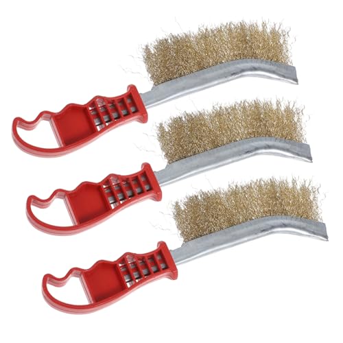 Cabilock 3 Stück Drahtbürste Grill Reinigungsbürste Grillversorgung Bbq Kratzbürste Wiederverwendbare Grillbürste Tragbare Grillbürste Camping Grill Schrubber Grillreiniger Plastik Rot von Cabilock