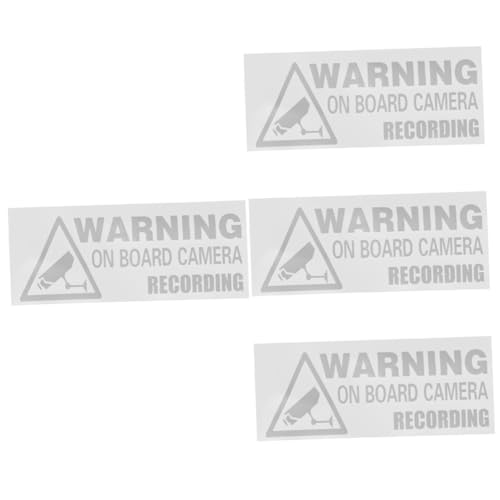 Cabilock 4 Stück von Autoaufklebern Warnsignale Sicherheitsaufkleber Fahrzeug Hausfriedensbruch Dashcam-Aufkleber Warnzeichen für Zeichen überwachen PVC Weiß Cabilock 4 Stück von Autoaufklebern Warnsignale Sicherheitsaufkleber Fahrzeug Hausfriedensbruch Dashcam-Aufkleber Warnzeichen für Zeichen überwachen PVC Weiß von Cabilock