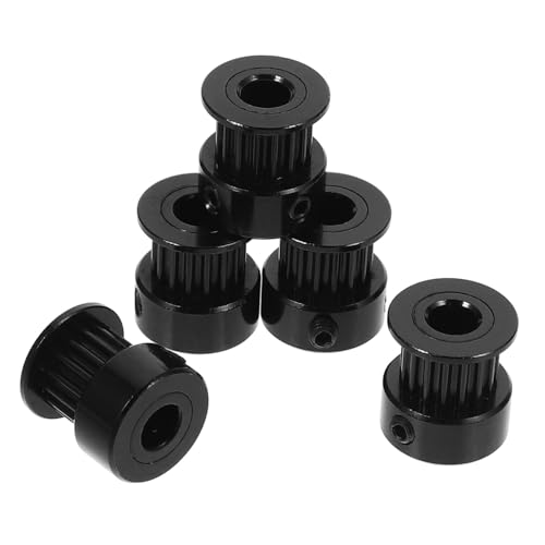 Cabilock 5 Stück Riemenscheibensatz für 3D-Drucker Rolle 3D-Drucker Gt2 Riemenscheiben-Kit Bausatz Zahnriemenscheibe aus Aluminium für 3D-Drucker 3D-Druckerteile 6 mm Black von Cabilock