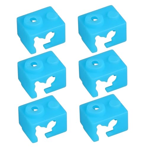 Cabilock 6 Stück Wärmeblock-aluminiumblock-silikonabdeckung Heizblock Druckerteile Silikon-heizkissen Silikonblöcke Silikon Socke Sky-blue Kieselgel von Cabilock