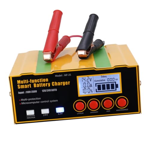 Cabilock Akkuladegerät Reparatur Werkstatt Ladegerät Auto -Batterie -ladegerät Automatisches Batterieladegerät Intelligentes Schnellladegerät Motorrad Smart Batterieladung Legierung von Cabilock