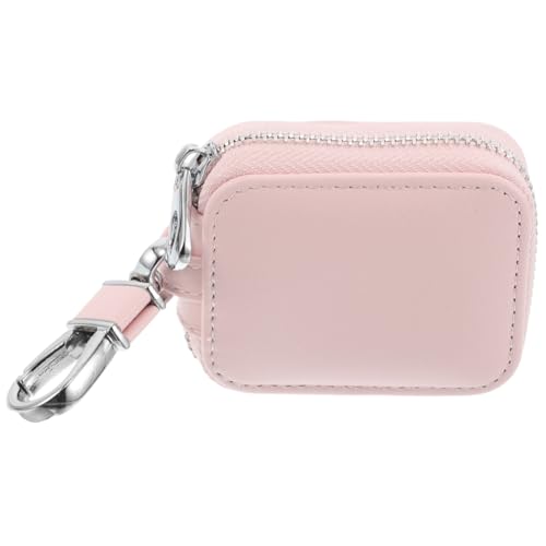 Cabilock Kopfhörer Fall kopfhörer Schutz kopfhörer zubehör Kopfhörer Case kopfhörer etui Ohrhörer für Etui Quadratisches Ohrhörer-Etui, tragbar Auto-Fob-Halter Auto-Fob-Fall Kunstleder Rosa von Cabilock