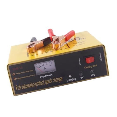 Cabilock Vollautomatisches Batterieladegerät Für Autos Und Motorräder Schnelles Laden Mit Eu Stecker Rundstecker Und Intelligenter Temperaturkontrolle Für Batterietypen von Cabilock