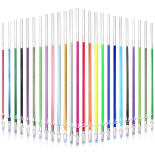 cabilock 100 Stück bunte Gelschreiberminen Glitzer Metallic Pastell Fluoreszenz Neon Stift Tinte Nachfüllminen für Kinder Erwachsene Malbücher Zeichnen Kritzeln Basteln (gemischte Farben, 0,8 mm) von Cabilock