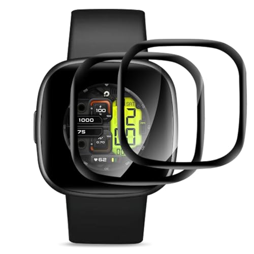 Cable Leader 2 Stück Schutzfolie für Panzerglas für Fitbit Versa 2/Versa 4, Anti-Fingerprint für Fitbit Versa 2 Schutzglas, Kratzfest Wasserdicht HD-Klar Fitbit Versa 4 Panzer Schutz Glas von Cable Leader