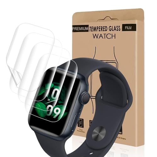 Cable Leader 2 Stück Schutzfolie für Panzerglas für Apple Watch Series 7/8/9(41mm), Anti-Kratzer, Blasenfreie, HD Vollständige Abdeckung, Sensitive Touch 9H Härte Apple Watch 41mm Displayschutzfolie von Cable Leader