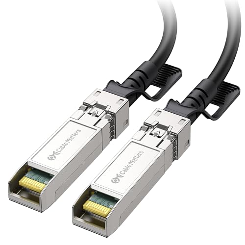 Cable Matters 10 Gbps DAC Twinax SFP Kabel 0,5 m (SFP+-Kabel), 10GBASE-CU Passive Direct Attach Kupfer Twinax SFP-Kabel, kompatibel mit Cisco-, Ubiquiti-, Huawei-, Netgear- und Supermicro-Geräten von Cable Matters