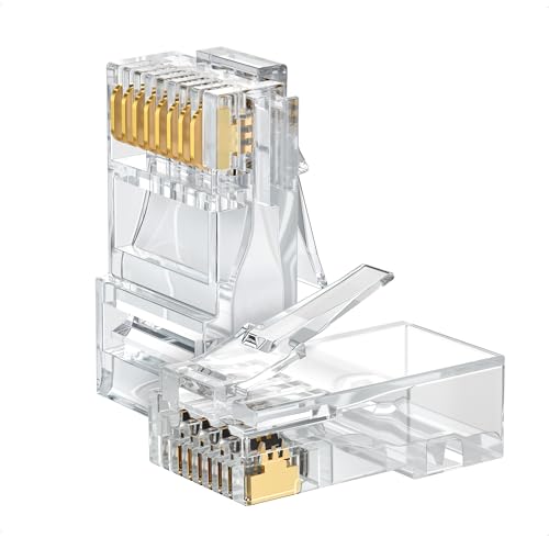 Cable Matters 100er-Pack RJ45 Stecker (Cat 6 Stecker, Netzwerkstecker, LAN Stecker) für Volldraht oder verseilte UTP Kabel von Cable Matters