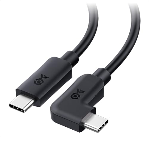 Cable Matters 20G rechtwinkliges 1,8m USB C auf USB C Kabel, USB C 90 Grad Kabel 20 Gbps mit 240 W Ladeleistung in Schwarz - 1,8 m von Cable Matters