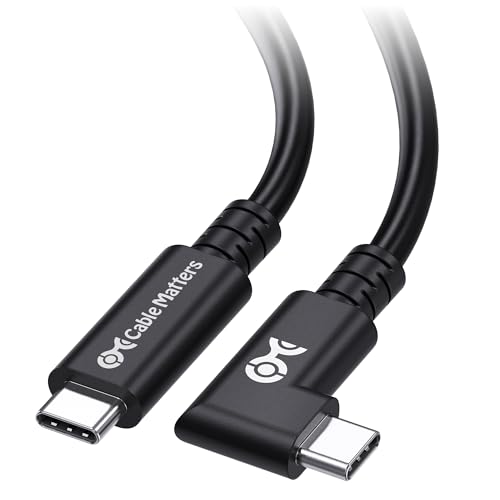 Cable Matters 20Gbps Right Angle USB 4 Kabel 3m, mit 8K Video, 240W Laden, Kompatibel mit Thunderbolt 4 Port, iPhone 15 Pro Max, Apple Vision Pro, MacBook, XPS, Surface von Cable Matters