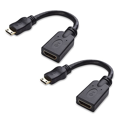 Cable Matters 2er-Pack 4K Mini HDMI auf HDMI Adapter (HDMI Mini HDMI Adapter, HDMI auf Mini HDMI) mit 4K 60Hz und HDR für Raspberry Pi Zero und Mehr - 15 cm von Cable Matters