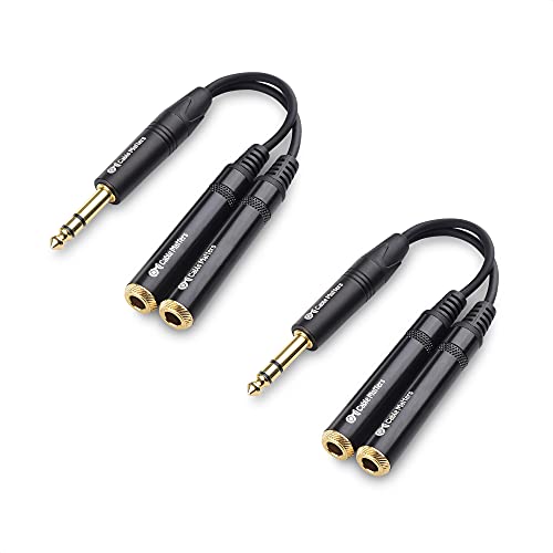 Cable Matters 2er-Pack 6,35 mm TRS-Stecker auf 2X TRS-Buchse 6,35 mm Splitterkabel (6,35 mm Kopfhörer-Splitterkabel, 6,3 mm Splitterkabel) in Schwarz – 20 cm von Cable Matters