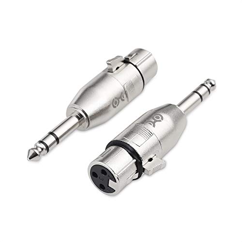 Cable Matters 2er-Pack 6,35mm TRS zu XLR Adapter (XLR auf Klinke 6,3 adapter, XLR buchse auf TRS klinke 6,35 mm)– Stecker zu Buchse von Cable Matters