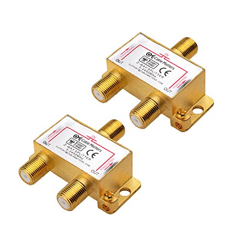 Cable Matters 2er-Pack Bidirektionaler 2.4 Ghz Sat Verteiler 2fach (Sat Splitter 2-Fach) für STB TV, Antennenverteiler 2fach - Alle Ports stromleitend - Vergoldet und korrosionsbeständig von Cable Matters